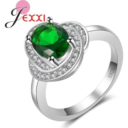 Classic New 925 Sterling Silver Jewelry With High Quality CZ Crystal Wedding Engagement Ring For Woman Charming Elelgant Bijoux