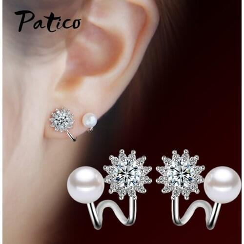 Korean Style Pearl Clip On Earrings No Pierced Non Piercing Ear Jewelry for Women Climbers No Piercing Fake Cartilage Earring