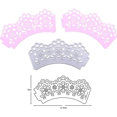 Metal Cutting Dies Stitched Scalloped Cupcake Wrapper Cut Craft for DIY Scrapbooking Card Paper Photo Album Making