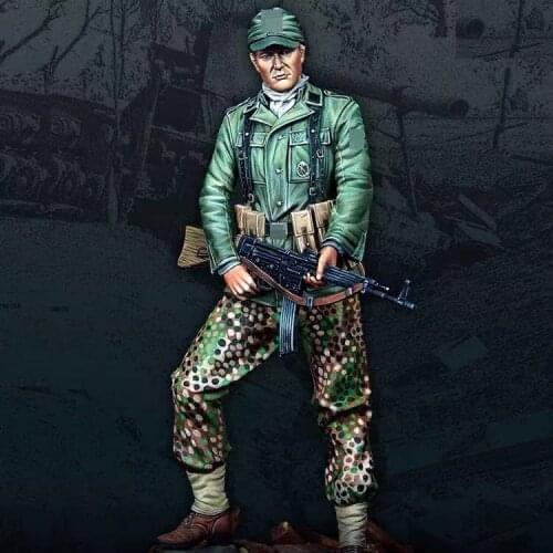 1/16 resin soldier model World War II military war machine gunner soldier GK white model figure