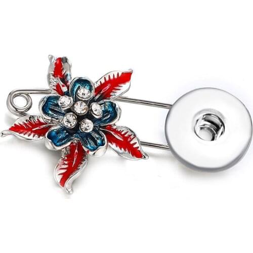 NF3360 18mm flower snap button brooch DIY jewelry