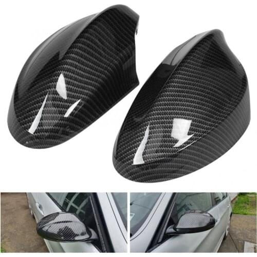 Pair of Carbon Fiber Style Rearview Mirror Cover 51167135097 51167135098 Fits for E90 325i 325xi E91 328i 328xi 330i 330xi 335xi