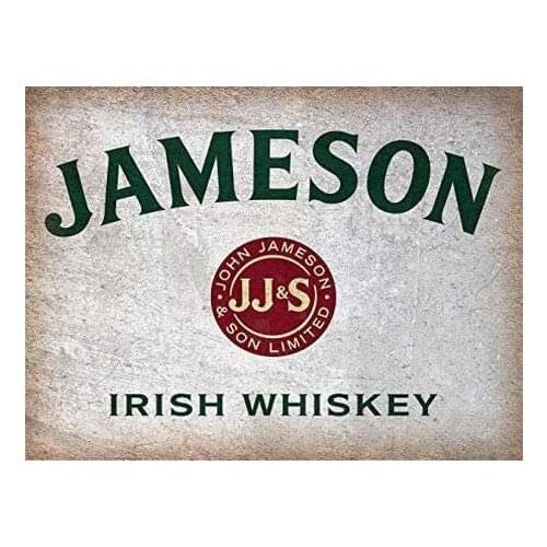 PaBoe Vintage Metal Tin Sign 8x12 Jameson Whiskey Irish Wall Decor Home Decor