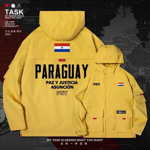Paraguay PRY men jacket hooded nation flag printed casual coat top windbreaker trench coat men mens new mens clothes autumn