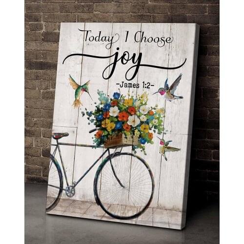 Joy Word Poster Home Decoration Vintage Hummingbird Bike Flowers Printing Painting Wall Art Print On Canvas Nordic Living Room