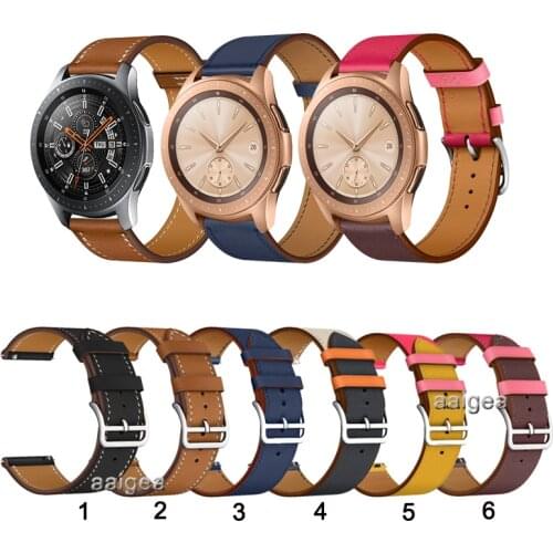 20mm 22mm Leather Watch Band Strap for Samsung Galaxy Watch 42mm 46mm Replacement Wrist band