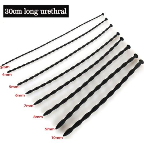 30cm Long Silicone Urethral Sounding Bead Rod Penis Plug Sex Toys For Men Masturbator Dilators Urethral Sound Insert Stimulate