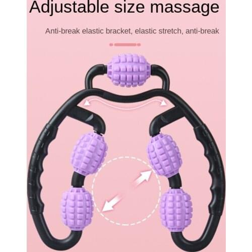 U Shape Trigger Point Massage Roller for Arm Leg Neck Muscle Tissue for Fitness Gym Yoga Pilates Sports 4 Wheel Face Lift Tool