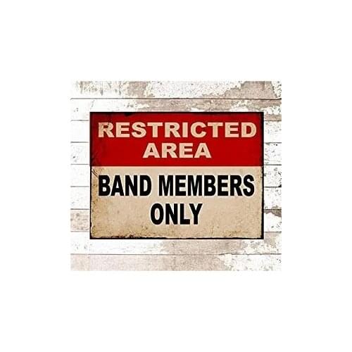 Weytff Metal Sign Deocr Restricted Area Band Members Only Sign Street Road Metal Club Fun Home Chic Tin Sign 20x30 inches
