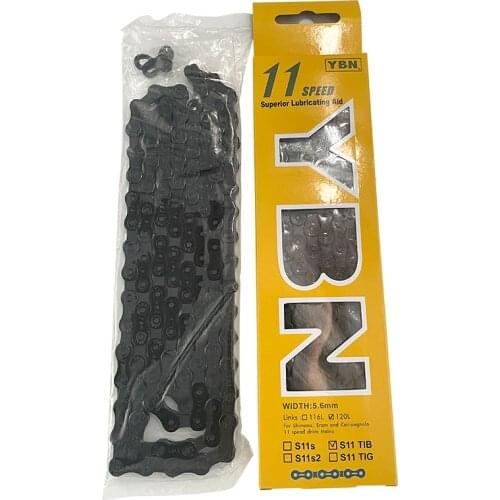 YBN 11-Speed Ti-N Black Bicycle Chain compatible with Shimano Sram Campagnolo,and mountain bikes and road bikes