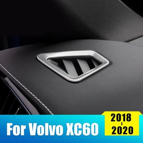 Stainless steel Car Dashboard Air Conditioning Vent Outlet Protective Trim Cover For Volvo XC60 2018 2019 2020 Car Accessories