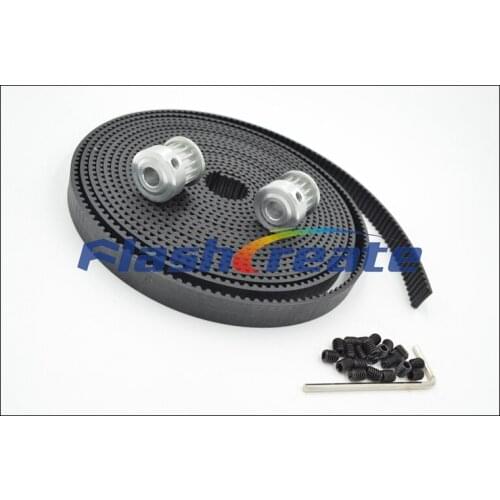2pcs 16 Teeth 3GT Pulley Bore 6.35mm + 2meters 3GT Rubber Timing Belt Width 9mm GT3 timing belt pulley Parts