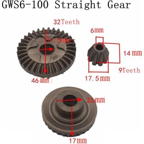 1set Angle Grinder Straight Gear Set Replacement For Bosch GWS6-100 Parts Good Quality Power Tools Spare Parts Accessories