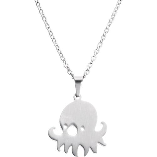 Everfast 1pc Cute Cute Octopus Brother Pendants O Chain Chokers Collares Necklaces Stainless Steel Charms Necklace For Women
