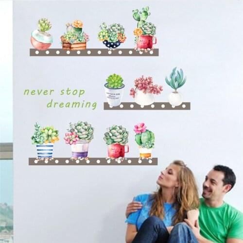 Never stop dreaming 3d vivid plant flower leaf wall stickers for kids rooms living room bedroom window wall decals mural arts