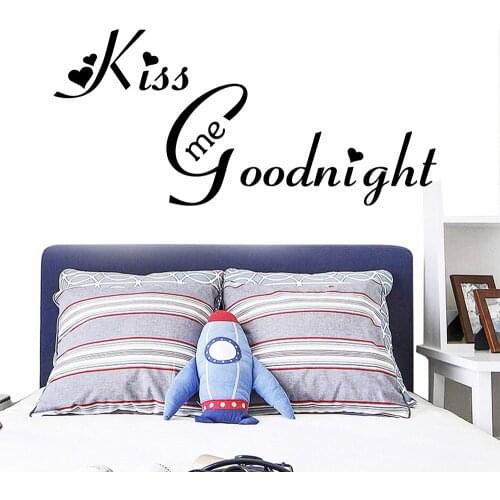 3D kiss me good night Self Adhesive Vinyl Waterproof Wall Decal For Living Room Bedroom Decoration Murals