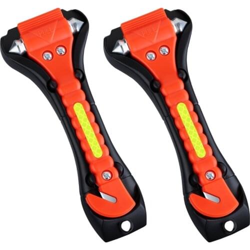 2 Pcs Car Safety Hammer Emergency Escape Tool with Car Window Breaker and Seat Belt Cutter Life Saving Survival Kit Car Styling