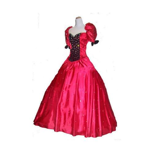 Red crystal plus size GWTW SCARLETT GEORGIAN SATIN VELVET custom civil war ball gowns cap sleeve prom mother of the bride dress