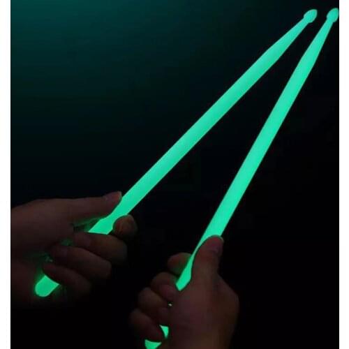 2pcs 5A Luminous Drum Stick Drum Set Fluorescent Drumsticks Glow in The Dark Musical Instruments