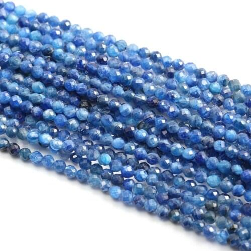 Natural Aquamarines Stone Beads 3mm Small Faceted Beaded Loose Spacer Beads for Jewelry Making DIY Necklace Bracelet Wholesale