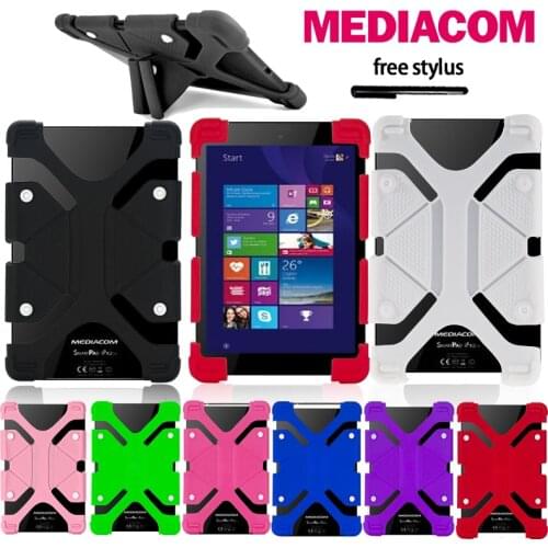 Tablet Case for MediaCom SmartPad 10.1/HD Pro 10.1/ I10/ WinPad 10.1 Silicone Shockproof Protective Case + Free Stylus