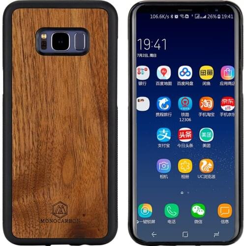 Natural Wooden Phone Case for Samsung S8 S8 Plus Cover Bamboo Walnut Sapele Rosewood Cherry Wood Maple Cover TPU PC Case