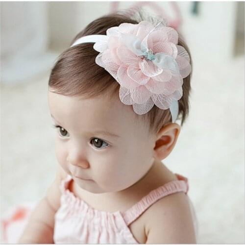 Baby Gauze Flower Hairband Hair Accessories 5 Colors Available Headband Infant Girl Hair Band Childern Hair Clips