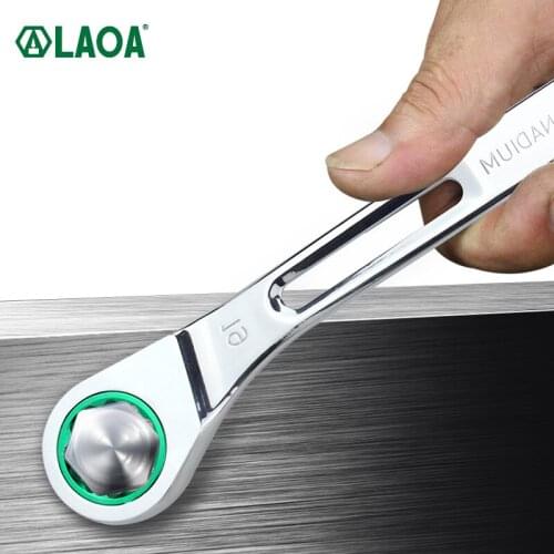 LAOA Dual Purpose Ratchet Wrench Quick Two Purpose Open Ring Solid End Wrench Automobile Maintenance Manual Tool