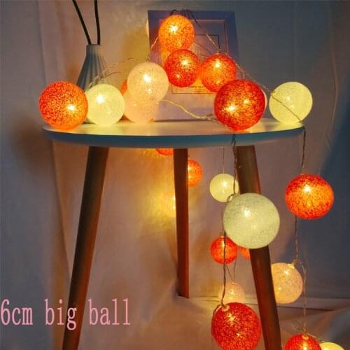 Cotton Ball Fairy String Lights 3M 1.5M Battery/USB Operation Fairy Lights Wedding Holiday Room Home Garden Decoration