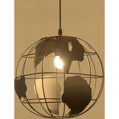 Globe wrought iron Pendant Light retro LOFT E27 Black Pendant Lamp industrial Wind restaurant bar coffee Home Lighting PA0534