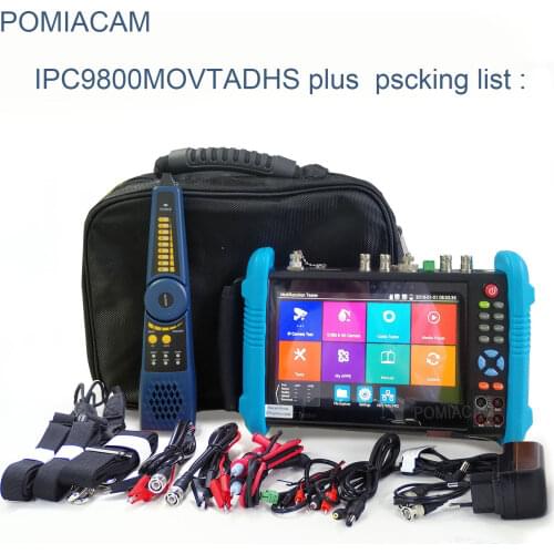 IPC9800 CCTV IPC AHD TVI CVI CCTV Tester Plus with H.265 4K Video display video tester monitor IP camera tester 7inch ccrv test