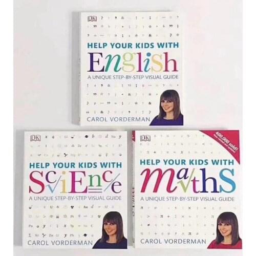 3 Books DK Help Your Kids with Maths Science English Kids Book Teach Learning Skill