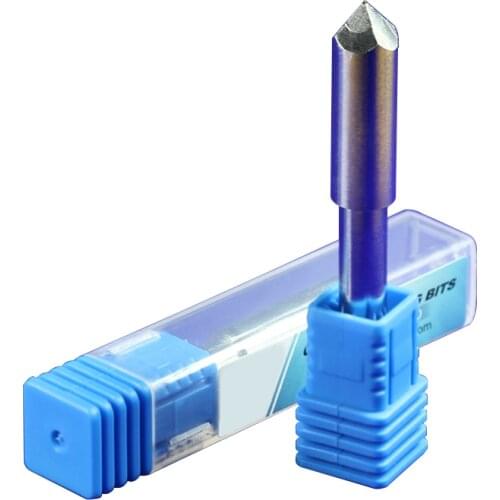 6mm Stone 4 Edge end mill 90Deg PCD Diamond Marble relief engraving tools 6mm*35Deg*8 engraving Milling 4face stone cutter bits