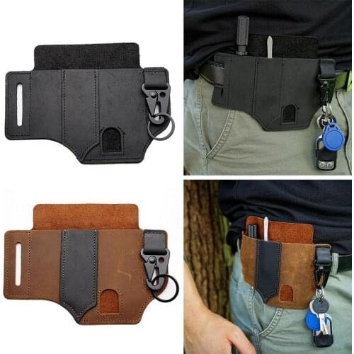 Leather Sheath for Leatherman Multitool Sheath EDC Pocket Organizer with Key Holder for Belt and Flashlight Outdoor Camping Tool