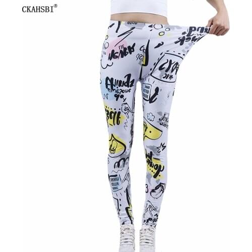 CKAHSBI High Waist Leggins Slim Workout Yoga Pants Sexy Printing Push Up Leggings Elastic Fitness Trousers Lady Casual Jogging