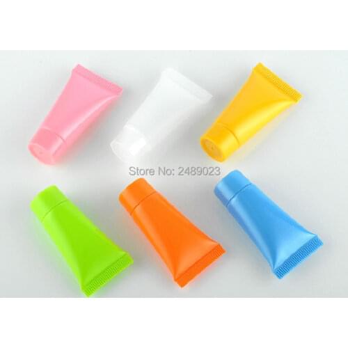 Mini 5ml/10ml Soft Empty Clear Tube Cosmetic Cream Containers Shampoo Facial Cleanser Tube Refillable Bottles 100Pcs/lot