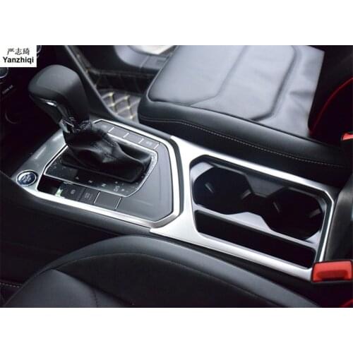 Stainless steel or ABS Interior Gear Shift Panel Cup Frame Cover Stick Trim MATTE FOR 2016 2017 2018 Volkswagen VW Tiguan mk2