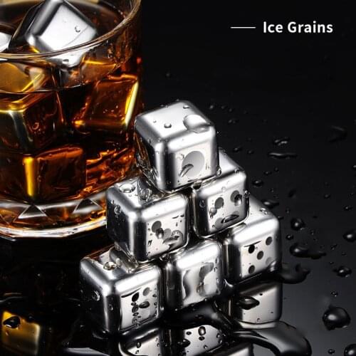 Stainless Steel Reusable Ice Cubes Whiskey Stones Wine Drinks Cooler Metal Rock Ice Cubes Beer Cooling Tool Bar Accessories
