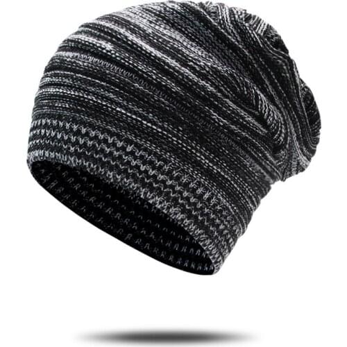 Korean New Fashion Skullies Winter Two-Color Men And Women Woolen Hats Outdoor Casual Beanies Knitted Hat Cap