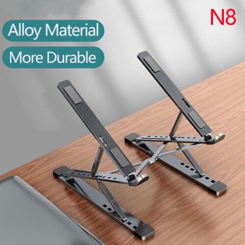 N8 Aluminum Alloy Adjustable Laptop Stand for Macbook Tablet Notebook Stand Table Cooling Pad Foldable Laptop Holder