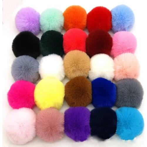Pompon Balls Faux Fur Rabbit Pompom For Girl Headwear Hair Band Clips Earring Flower Hat Bag Charms Accessories 20pcs GR152