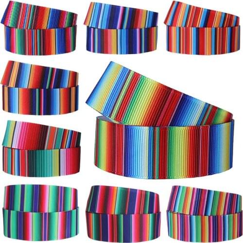50 yards/lot) Wholesale price 38mm rainbow blanket stripe hair bows ribbon