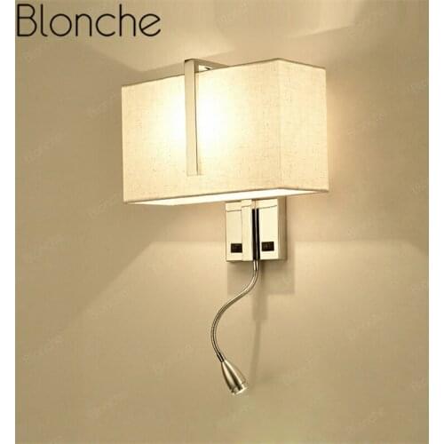 Modern Metal Cloth Wall Lamp with Spot Light Wall Sconce for Bedroom Bedside Aisle Home Decor Lighting Mini Flashlight Fixtures