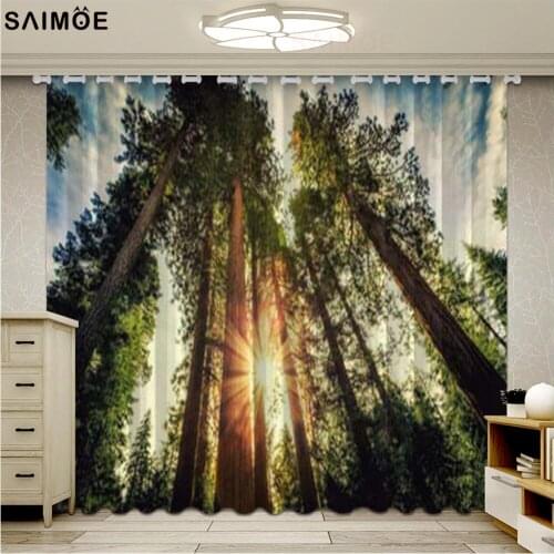 Modern Home Decoration Blackout 3D Curtain Sunlight Curtains Forest Curtain Ultra-thin Micro Shading Living Room Bedroom Cortina