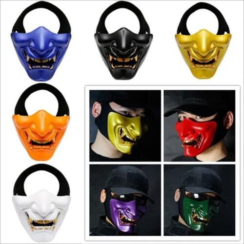 Tactical Half Face Masks Evil Demon Monster Hannya Oni Airsoft Protective Masks for Masquerade Ball,Party,Halloween,Cs War Game