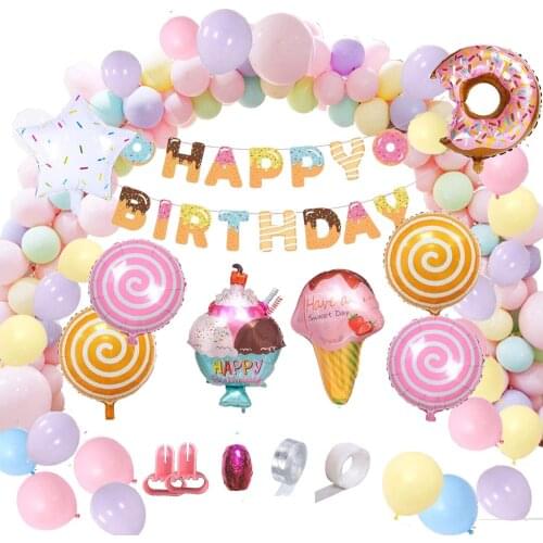 Donut Ice Cream Aluminum Foil Five-Pointed Star Balloon Baby Shower Birthday Happy Party Candy Decoration Sweet Number SS2