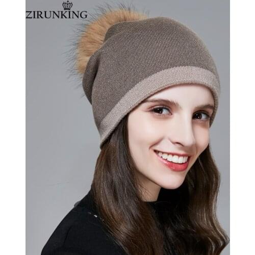 ZIRUNKING Women's Hats With Pompoms