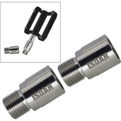 1Pair Steel Bike Pedal Extenders Bicycle Pedal Spacers for MTB Road 9/16 Inch Pedal Adapters Spacers