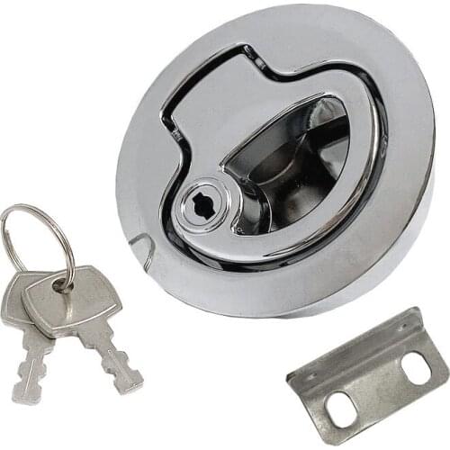 1Pcs Boat 316 Stainless Steel 2" Lift Handle Flush Pull Locker Hatch Latch with Key