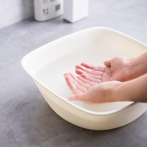 1Pcs Thick Laundry Tub Bathroom Kitchen Accessories Household Plastic Washbasin Portable Wash Vegetables Cleaning Basins Square